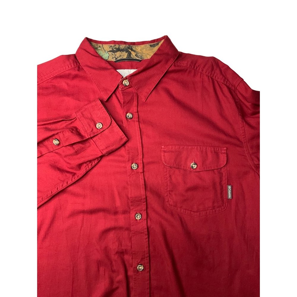 Columbia Rust/Deep Red Long Sleeve Large Men's Shirt‎